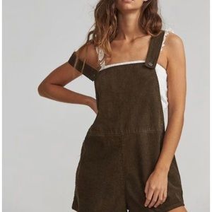 Billabong shipwrecked olive  cord overall shorts